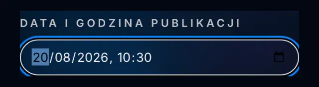 Planowanie daty i godziny publikacji w Spreenity